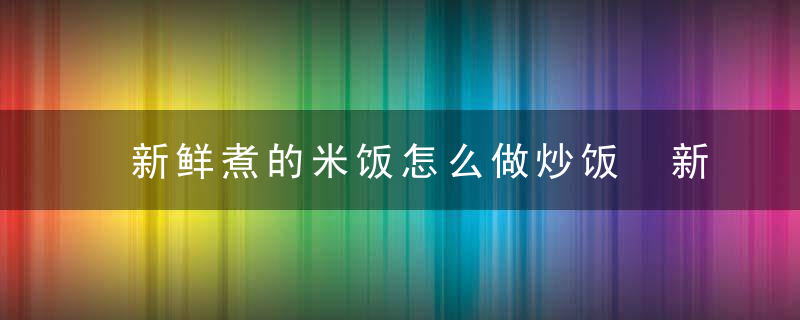 新鲜煮的米饭怎么做炒饭 新鲜煮的米饭如何做炒饭